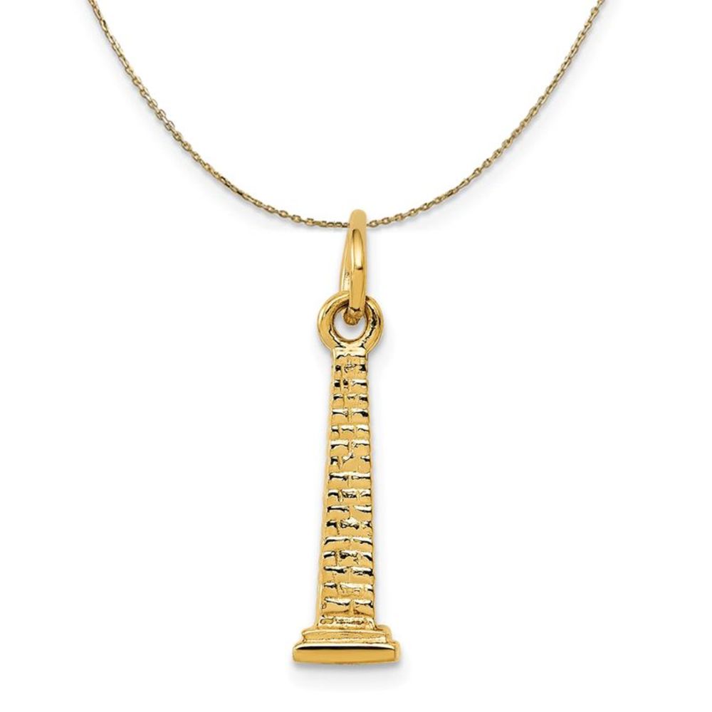 14k Yellow Gold Washington Monument Necklace - 20 Inch